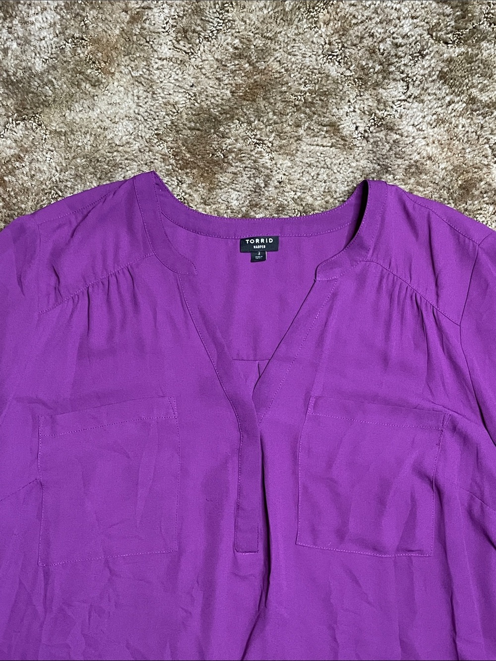 Torrid Harper Woman’s Purple Plus Size Blouse Size 3 - Picture 2 of 5
